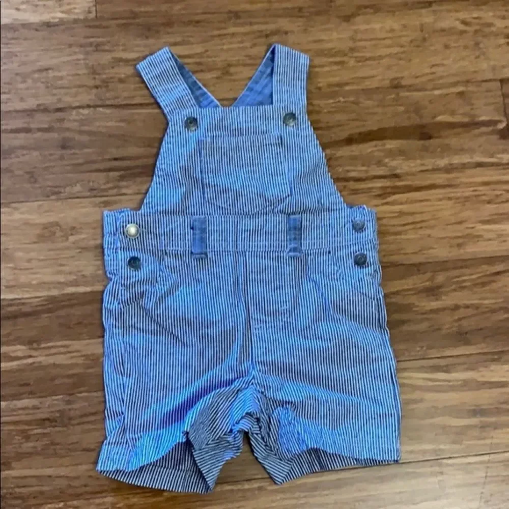 Cherokee Denim Pinstripe Overalls Size 3-6 Months